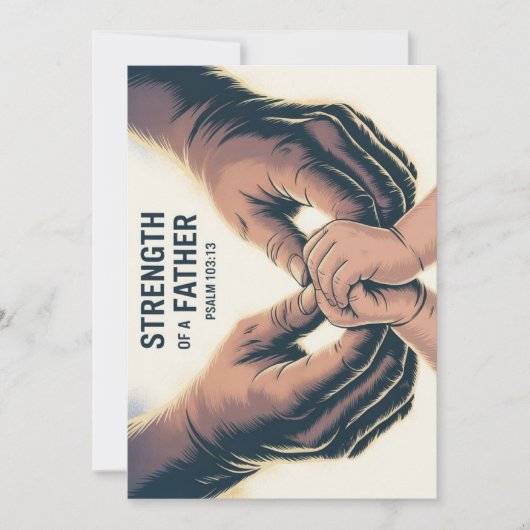 Strength Of A Father Father's Day Christian Card Dankeskarte (Vorderseite)