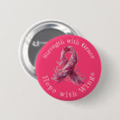 Strength with Grace – Breast Cancer Awareness Button (Vorne & Hinten)