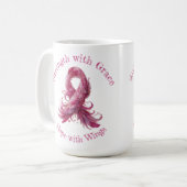 Strength with Grace – Breast Cancer Awareness Kaffeetasse (Vorderseite Links)