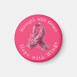 Strength with Grace – Breast Cancer Awareness Magnet