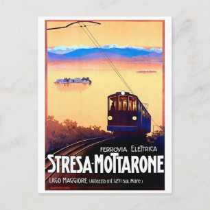 Stresa-Mottarone elektrische Bahn, Italien, Vintag Postkarte
