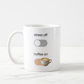 "Stress Aus, Kaffee An" Grafik Keramik Tasse