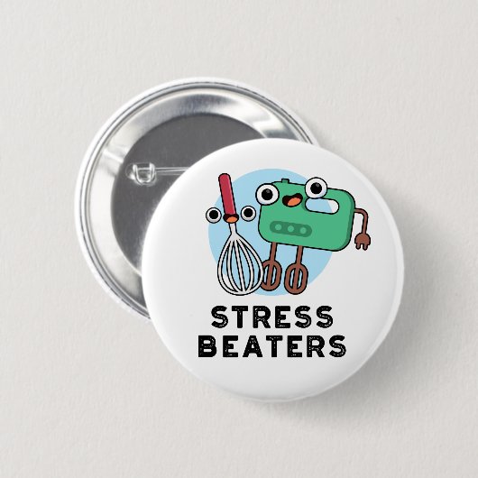 Stress Beaters Funny Baking Whisk Pub Button (Vorne & Hinten)