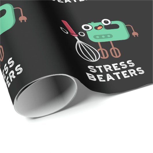 Stress Beaters Funny Baking Whisk Pub Dark BG Geschenkpapier (Rolleneckpunkt)