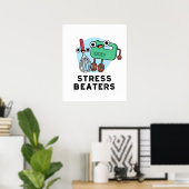 Stress Beaters Funny Baking Whisk Pub Poster (Heimbüro)