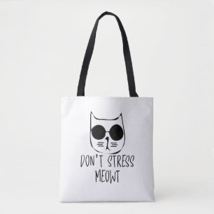 Stress bedeutet motivierend Katzendesign Tasche