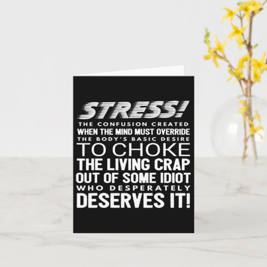 Stress Funny Definition Karte (Gelbe Blume)