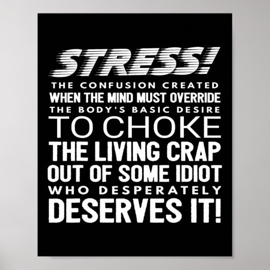 Stress Funny Definition Poster (Vorne)
