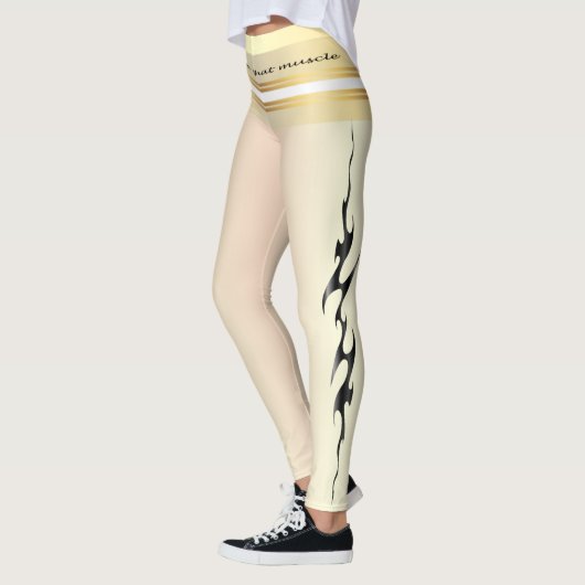 Stress für diesen Muskel Zitat gelb und schwarz Te Leggings (Links)