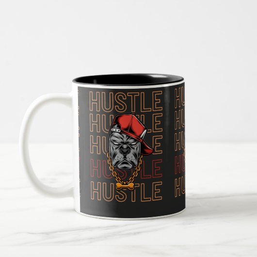 Stress, Hustel, Stress, Hustel Zweifarbige Tasse (Links)
