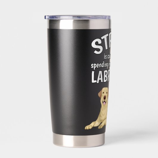 Stress Is Caused Funny Labrador Yellow Lab Gift La Thermobecher (Rechts)