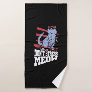Stress Meow Stress Awareness Month Badehandtuch