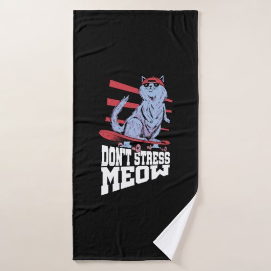 Stress Meow Stress Awareness Month Badehandtuch (Badehandtuch)