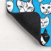 Stress MEOWT Cat Head Pattern Blau Mousepad (Ecke)