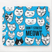 Stress MEOWT Cat Head Pattern Blau Mousepad (Vorne)