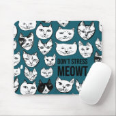 Stress MEOWT Cat Head Pattern Green Mousepad (Mit Mouse)