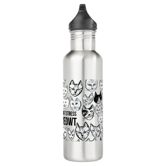 Stress Meowt Funny Cat Aluminium Wasserflasche Edelstahlflasche (Rechts)