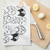 Stress Meowt Funny Cat Pattern Geschirrtuch (Viertel Falte)