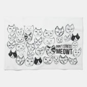 Stress Meowt Funny Cat Pattern Geschirrtuch (Horizontal)