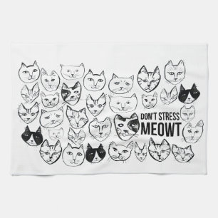 Stress Meowt Funny Cat Pattern Geschirrtuch