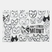 Stress Meowt Funny Cat Pattern Geschirrtuch (Horizontal)