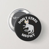 Stress Meowt Funny Spooky Halloween Pet Geschenk Button (Vorne & Hinten)