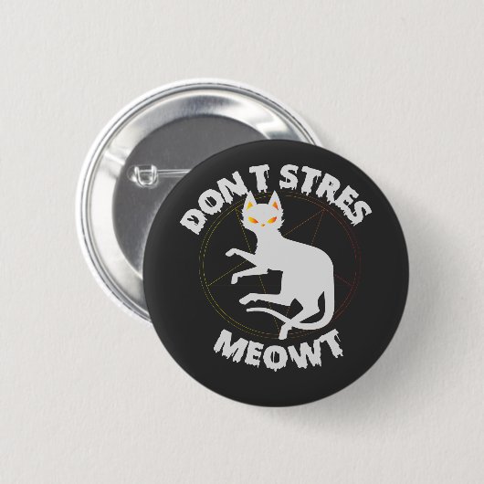 Stress Meowt Funny Spooky Halloween Pet Geschenk Button (Vorne & Hinten)