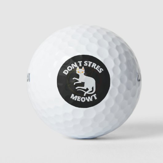 Stress Meowt Funny Spooky Halloween Pet Geschenk Golfball (Vorderseite)