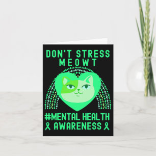 Stress Meowt Mental Health Awareness Rainbow Karte