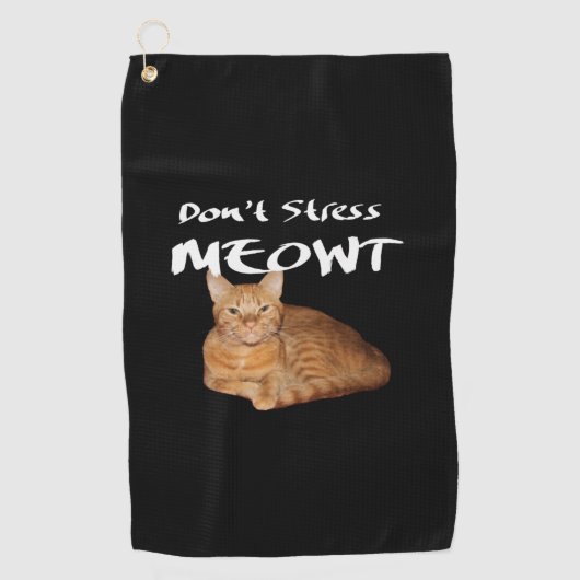 Stress Meowt nicht - Orange Cat Stress Me out Golfhandtuch (Vorderseite)