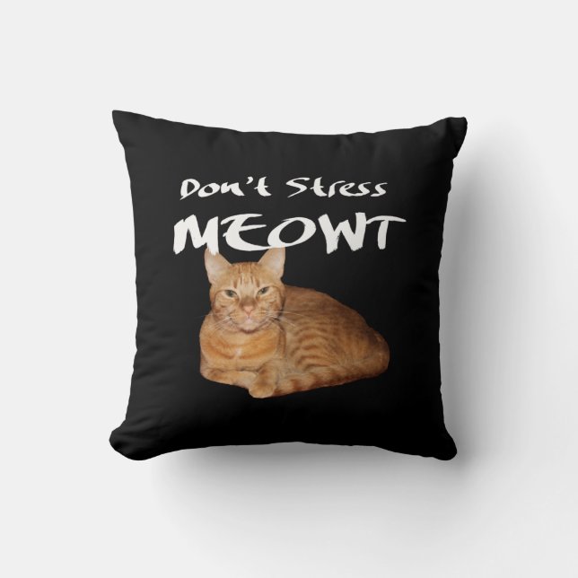 Stress Meowt nicht - Orange Cat Stress Me out Kissen (Vorderseite)