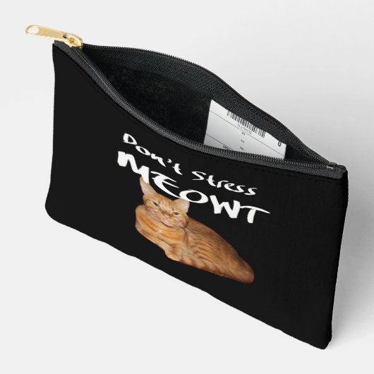Stress Meowt nicht - Orange Cat Stress Me out Zubehörtasche (Offen)