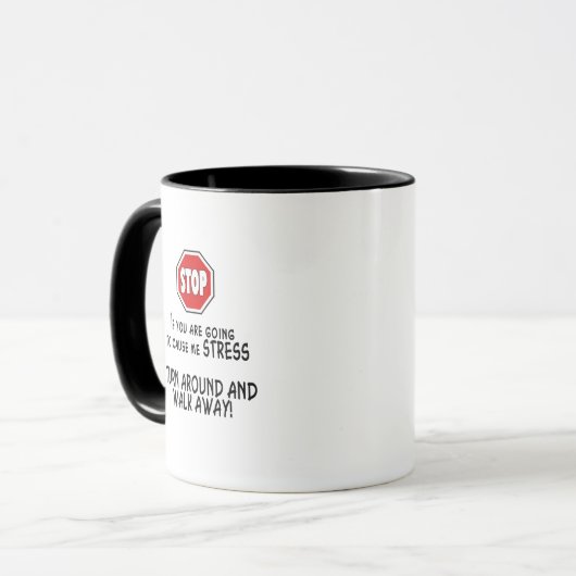 Stress stoppen tasse (Vorderseite Links)