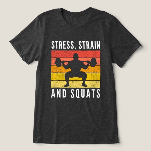 Stress Strain and Squats Tee, Funny Engineer Gym Tri-Blend Shirt (Design Vorderseite)