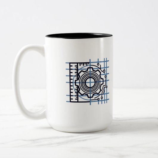 Stress → Strain → Coffee | Mechanical Engineer Mug Zweifarbige Tasse (Links)
