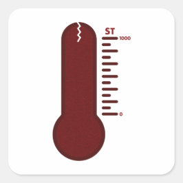 Stress-Thermometer-Aufkleber Quadratischer Aufkleber
