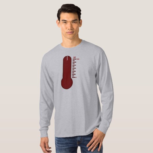 Stress-Thermometer Langarm-T-Shirt T-Shirt (Vorne ganz)