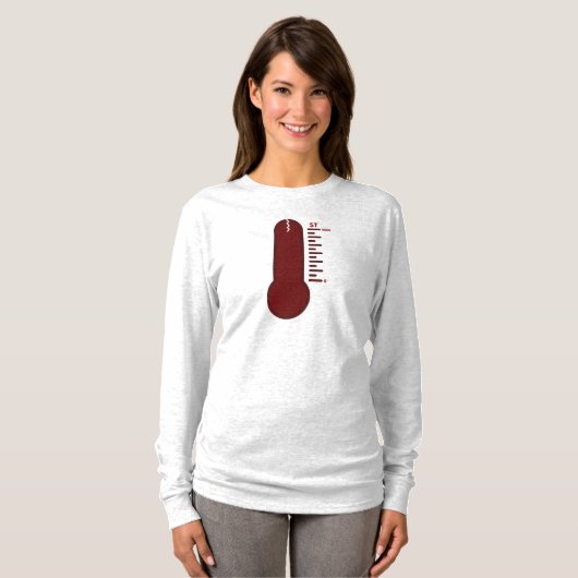 Stress-Thermometer Langarm-T-Shirt T-Shirt (Vorne ganz)