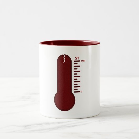 Stress-Thermometer-Tasse Zweifarbige Tasse (Mittel)