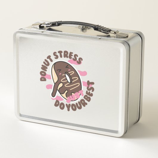 Stress vermeiden je, nur dein Bestes geben Metall Brotdose (Rückseite)