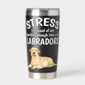 Stress wird durch lustigen Labrador-Gelb-Lab-Gesch Thermobecher (Vorderseite)