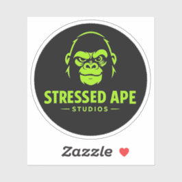Stressed Ape Studios Green Logo-Sticker Aufkleber