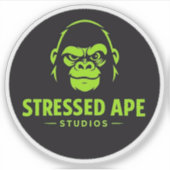 Stressed Ape Studios Grünes Logo-Aufkleber Aufkleber (Vorderseite)