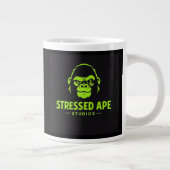 Stressed Ape Studios Grünes Logo Jumbo-Tasse (Rechts)