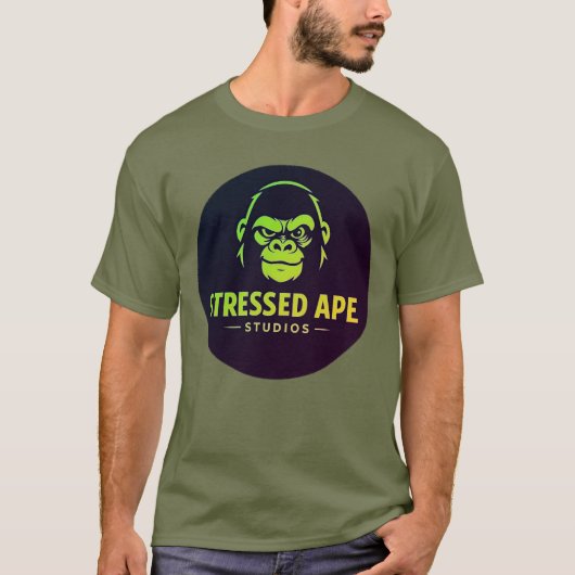 Stressed Ape Studios Grünes Logo T-Shirt (Vorderseite)