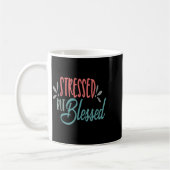 Stressed But Blessed Funny Motivational Men Women Kaffeetasse (Links)