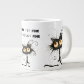 Stressed Cat I'm Fine It's Fine Everything's Fine Jumbo-Tasse (Vorderseite Rechts)