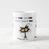 Stressed Cat I'm Fine It's Fine Everything's Fine Jumbo-Tasse (Vorderseite)