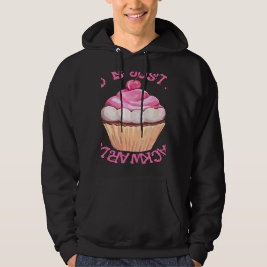 Stressed Is Just Desserts Backwards Cupcake Hoodie (Vorderseite)
