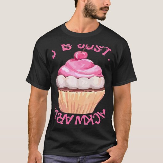 Stressed Is Just Desserts Backwards Cupcake T-Shirt (Vorderseite)